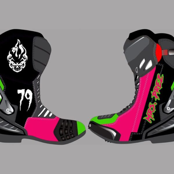 Motobike Shoes – Pink & Green