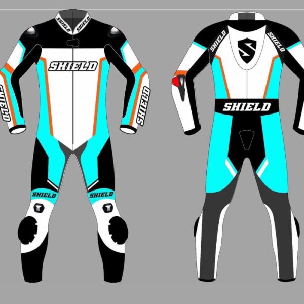 Racing Suit - White Vivid Cyan